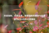 抖音涨粉，抖音运营，快速涨粉的秘诀与实战技巧亿乐社区SUP货源站