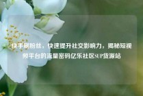 快手刷粉丝，快速提升社交影响力，揭秘短视频平台的流量密码亿乐社区SUP货源站