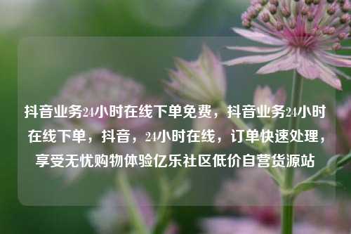 抖音业务24小时在线下单免费，抖音业务24小时在线下单，抖音	，24小时在线，订单快速处理，享受无忧购物体验亿乐社区低价自营货源站  第1张
